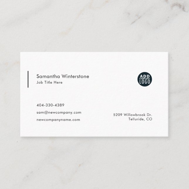 Modern DIY Company Logo Simple Business Card (Front)