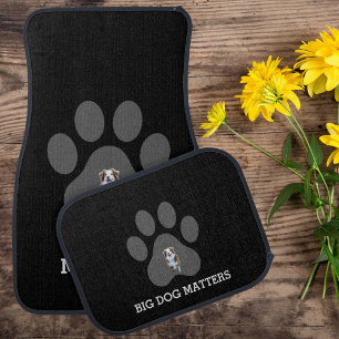 Modern DIY Large Dog Paw Print Cool Charcoal Grey Car Floor Mat