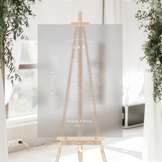 Modern DIY Wedding Seating Chart Window Cling (Creator Uploaded)
