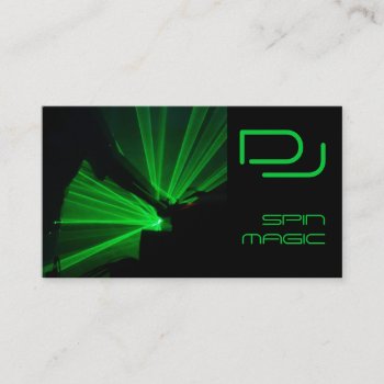 Modern Dj Business Cards Black Green by CoutureBusiness at Zazzle
