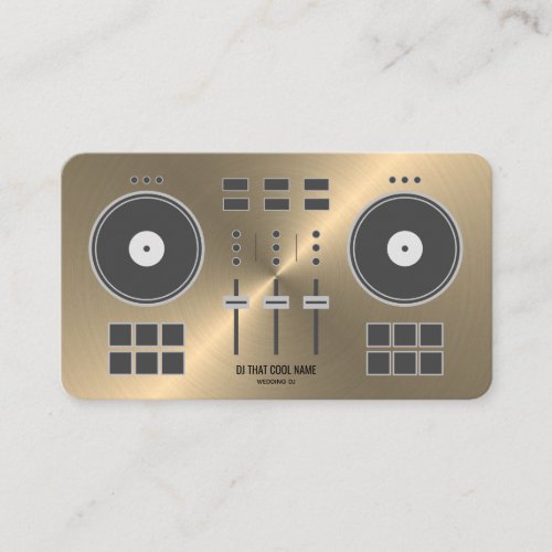 Modern DJ Controller 2020 _ Gold Faux Business Card