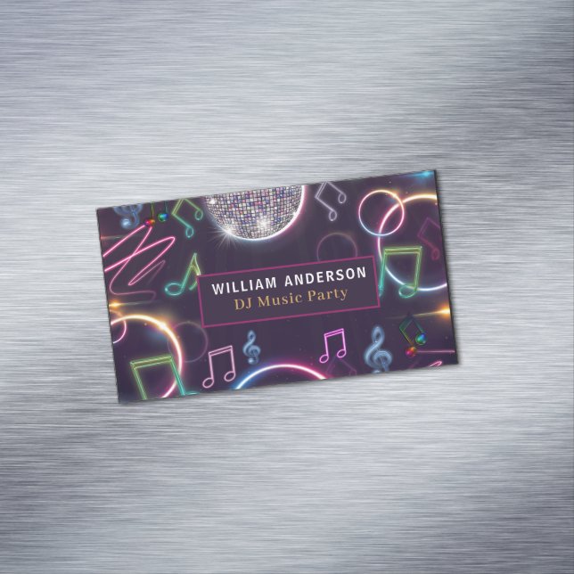 Modern DJ Music Party Event  Business Card Magnet (In Situ)