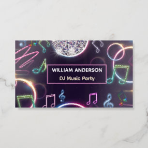Modern DJ Music Party Event Business  Raised Spot UV Business Card