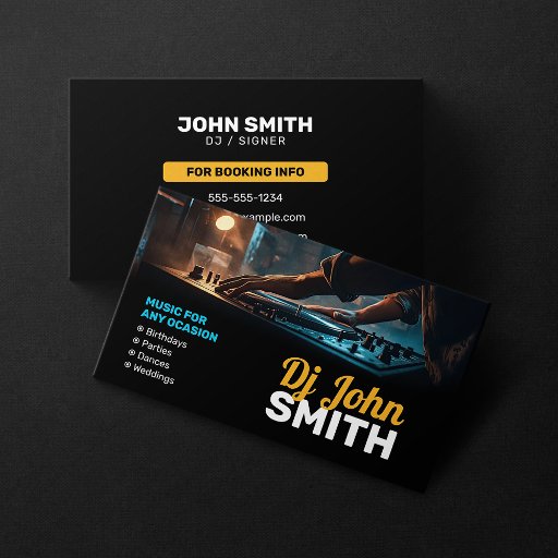 Customizable Modern DJ Music Producer DJs Signer Songwriter  Business Card