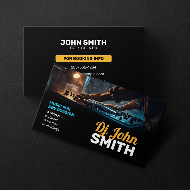 Modern DJ Music Producer DJs Signer Songwriter  Business Card (Creator Uploaded)