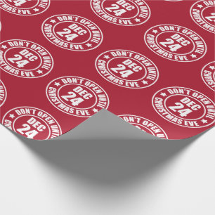Modern Do NOT Open Until Christmas Even Stamp Wrapping Paper