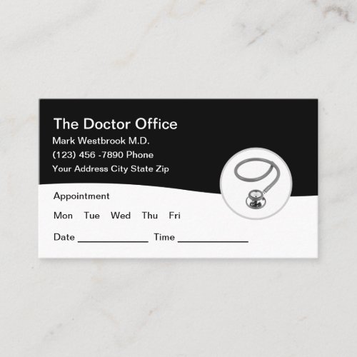 Modern Doctor Appointment Business Cards