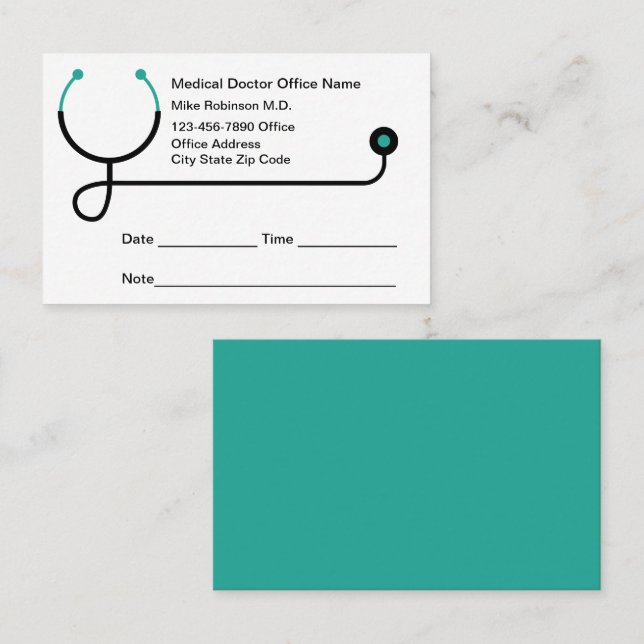 Modern Doctor Medical Appointment Cards (Front/Back)