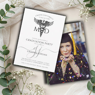 Modern Doctor Photo Graduation Party Invitation