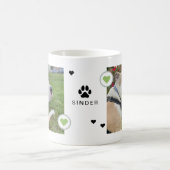 Modern Dog 2 Photos Hearts Name Coffee Mug (Center)