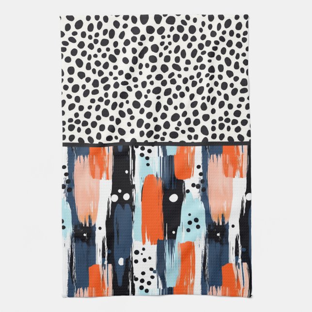 Modern Dog Abstract Pattern Kitchen Towel (Vertical)
