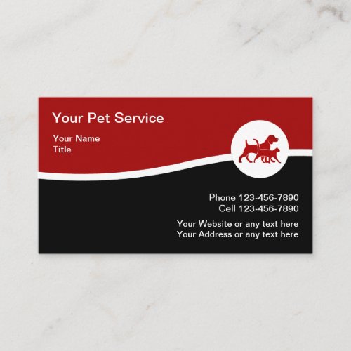 Modern Dog Cat Pet Service Business Card