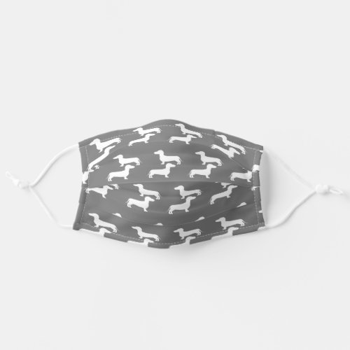 Modern Dog Dachshund Pattern Gray Adult Cloth Face Mask