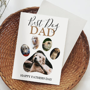 Modern Dog Dad Photo Collage Holiday Card