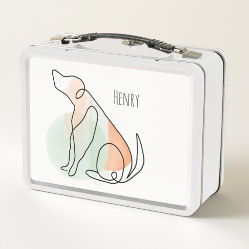 Modern dog drawing personalized lunch box
