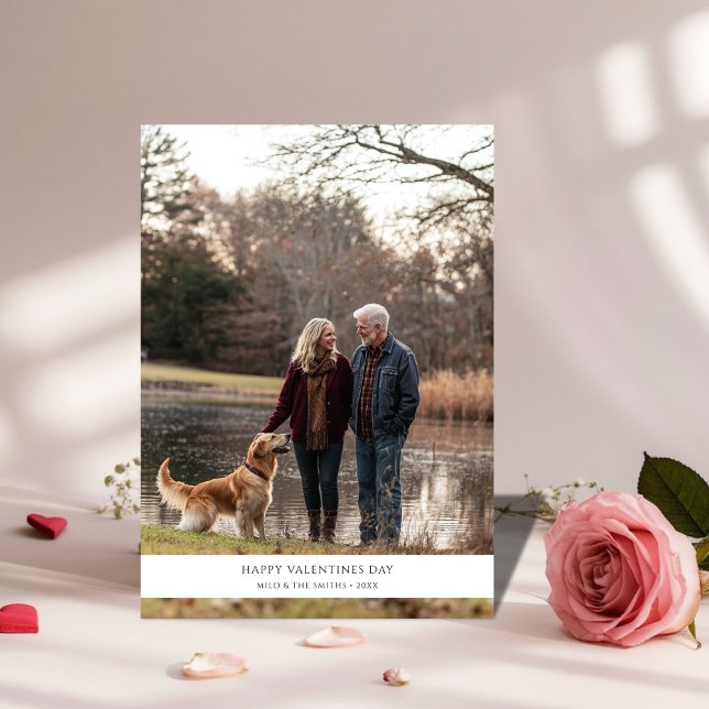Modern Dog Family Photo Valentines Day Card (Creator Uploaded)