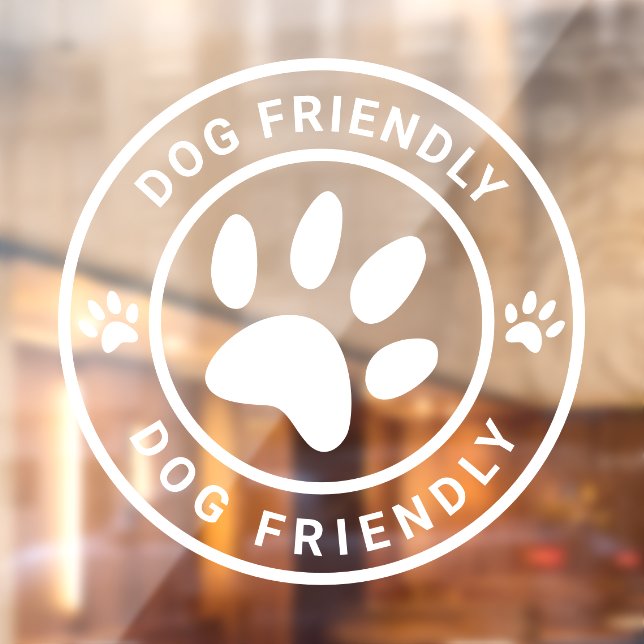 Modern Dog Friendly Coffee Shop Cafe Pet Welcome Window Cling (Sheet 2)