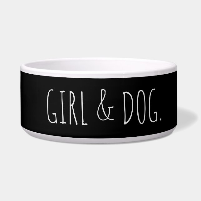 Modern Dog Girl Simple Gift Bowl (Front)