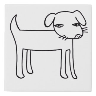modern dog illustration faux canvas print