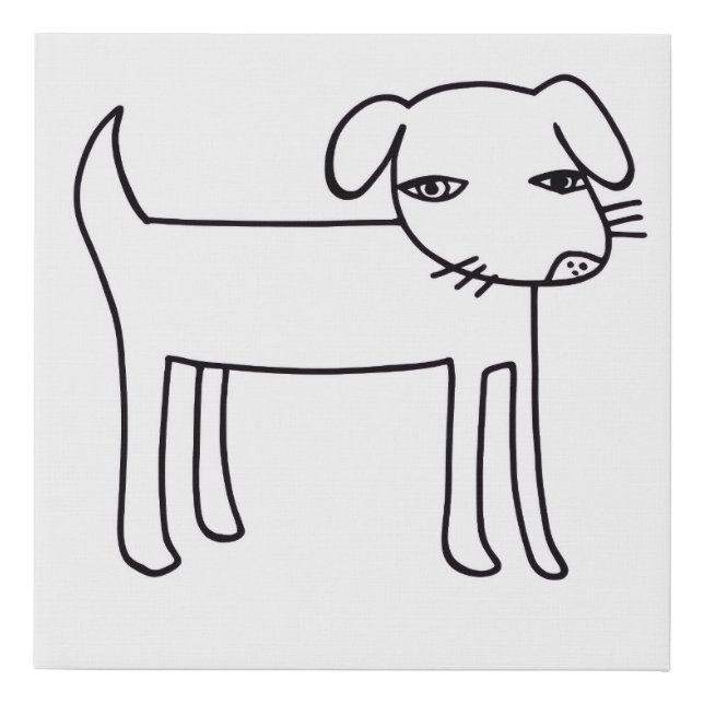 modern dog illustration faux canvas print (Front)