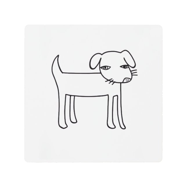 modern dog illustration metal print (Front)