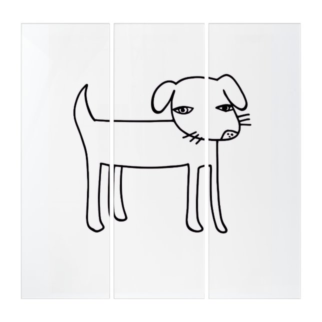 modern dog illustration triptych (Front)