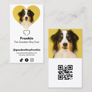 Modern Dog Influencer Custom Photo, Pet Business Card