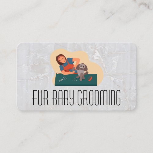 Modern Dog Logo | Scissors | Pet Care Business Card