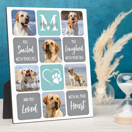 Modern Dog Memorial Pet Loss Custom Colorful Photo Plaque