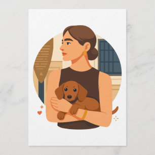 Modern Dog Mom Aesthetic With Cute Puppy Invitation