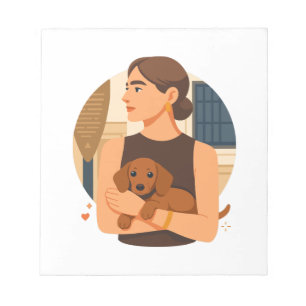 Modern Dog Mom Aesthetic With Cute Puppy Notepad