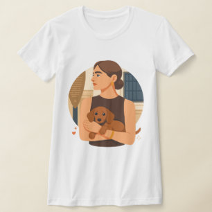 Modern Dog Mom Aesthetic With Cute Puppy T-Shirt