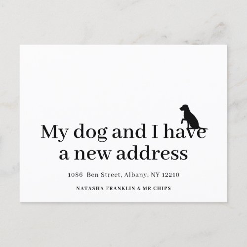 Modern Dog Pet New Address Ive Moved Announcement Postcard