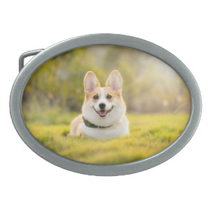 Modern Dog Pet Photo Belt Buckle