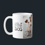 Modern Dog Pet Quote Photo Template Mug<br><div class="desc">Celebrate your furry friend every morning with this modern pet quote photo mug. Easily upload your favorite dog photo and add their name to make it uniquely yours. Its clean, modern design and heartfelt message make it a perfect gift for dog lovers or a fun way to treat yourself. Whether...</div>