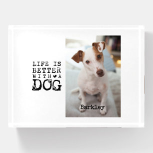 Modern Dog Pet Quote Photo Template Paperweight