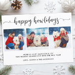 Modern Dog Photo Collage Christmas Happy Howlidays Holiday Card<br><div class="desc">Introducing our "Happy Howlidays" Photo Holiday Cards—perfect for pet lovers who want to share a laugh and spread joy this festive season! These modern and humorous cards feature a simple yet elegant design that highlights your favorite furry friends in a delightful way. Customize your card with three of your own...</div>