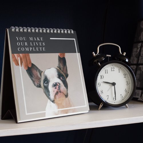 Modern Dog Photo  Dog Quote  Calendar