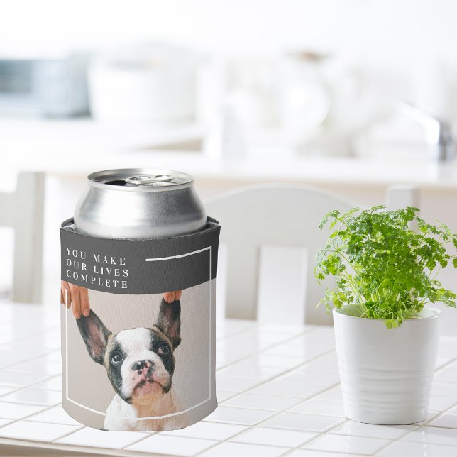Modern Dog Photo | Dog Quote  Can Cooler (Creator Uploaded)