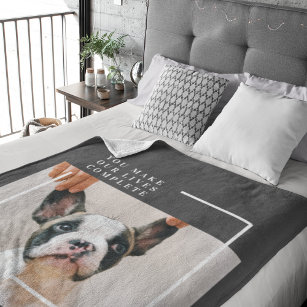 Modern Dog Photo   Dog Quote  Fleece Blanket