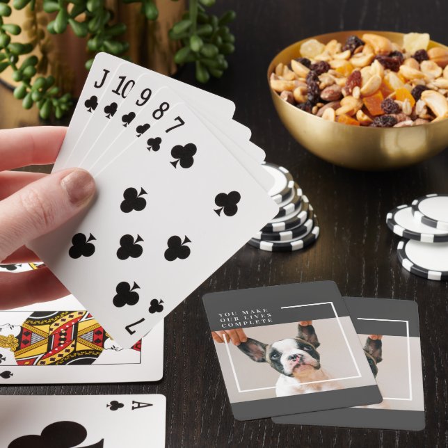 Modern Dog Photo | Dog Quote  Poker Cards (In Situ)