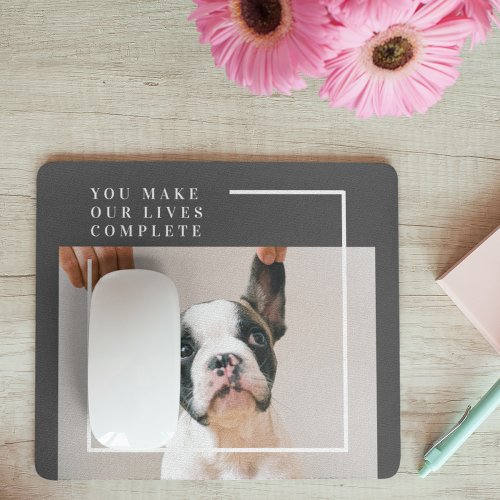 Modern Dog Photo  Mr Dog Quote Mouse Pad