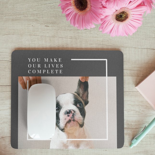 Modern Dog Photo | Mr. Dog Quote Mouse Pad (Creator Uploaded)