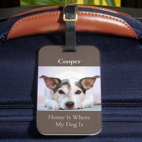Modern Dog Photo Personalized Luggage Tag