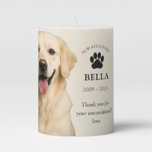 Modern Dog Photo Pet Loss Sentimental Keepsake Pillar Candle