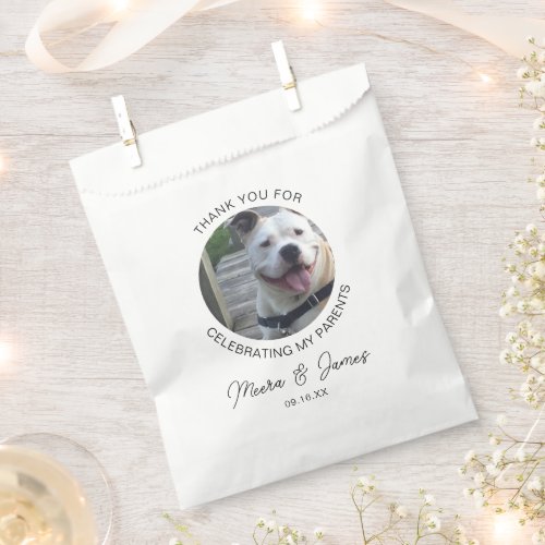Modern Dog Photo Wedding Favor Bag