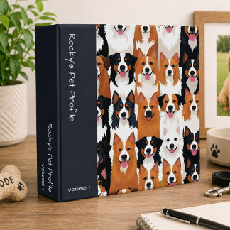 Modern Dog Records Organizer 3 Ring Binder