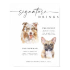 Modern Dog Signature Drinks Wedding Pet Bar Sign