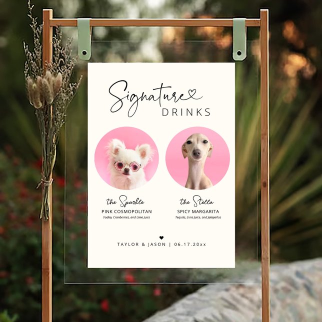 Modern Dog Signature Drinks | Wedding Sign Bar (Creator Uploaded)