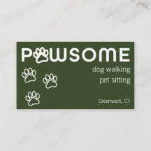 Modern Dog Walker Pet Sitter Pawsome Dark Green